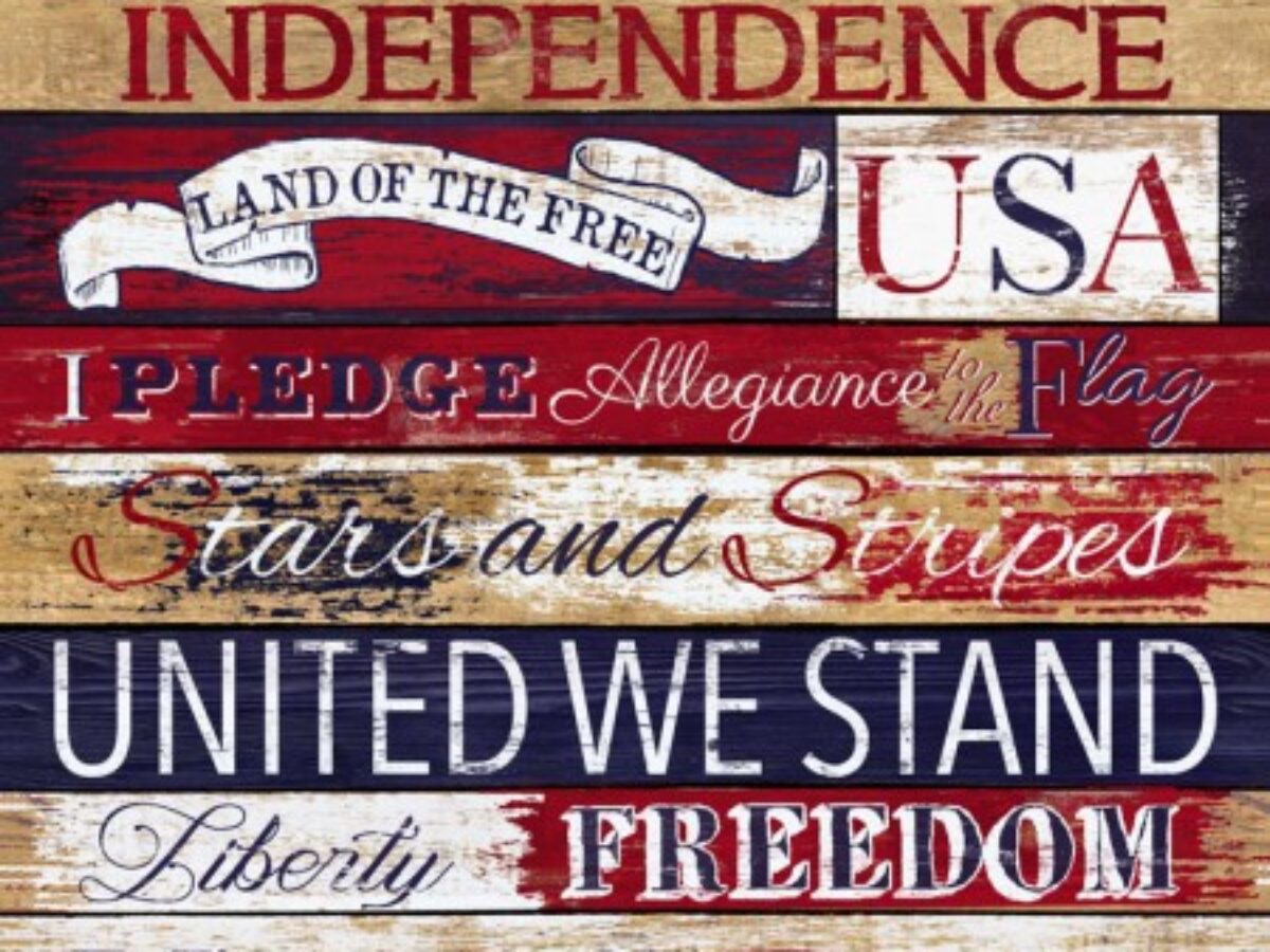 I Pledge Allegiance Patriotic Fabric Panel 118 Fabrics