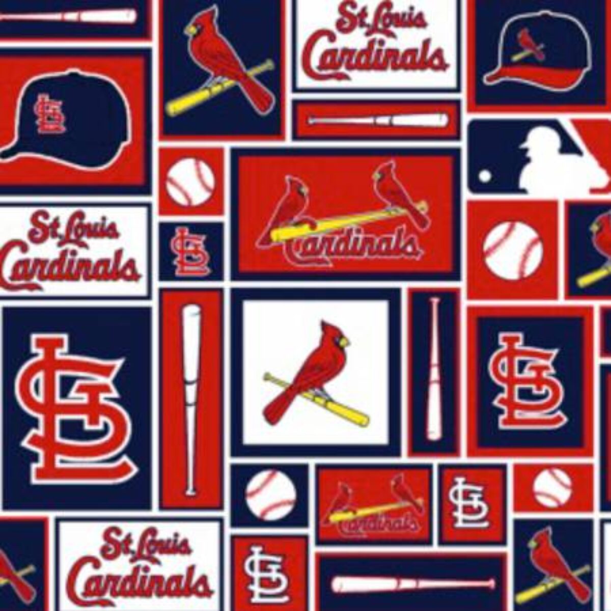 8x12, Baseball Fabric, St. Louis Synthetic Leather, Cardinals