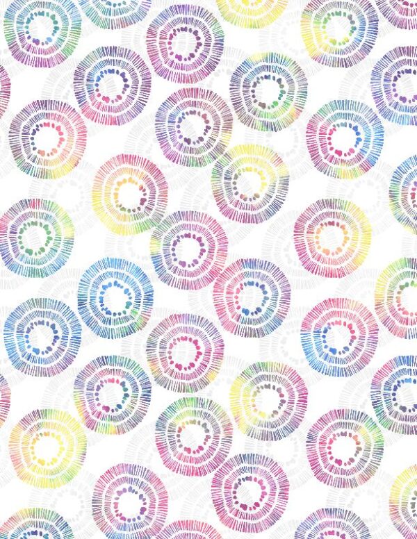 Circle Burst White/Multi Fabric