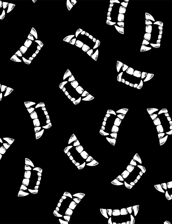 Glow Vampire Teeth Fabric