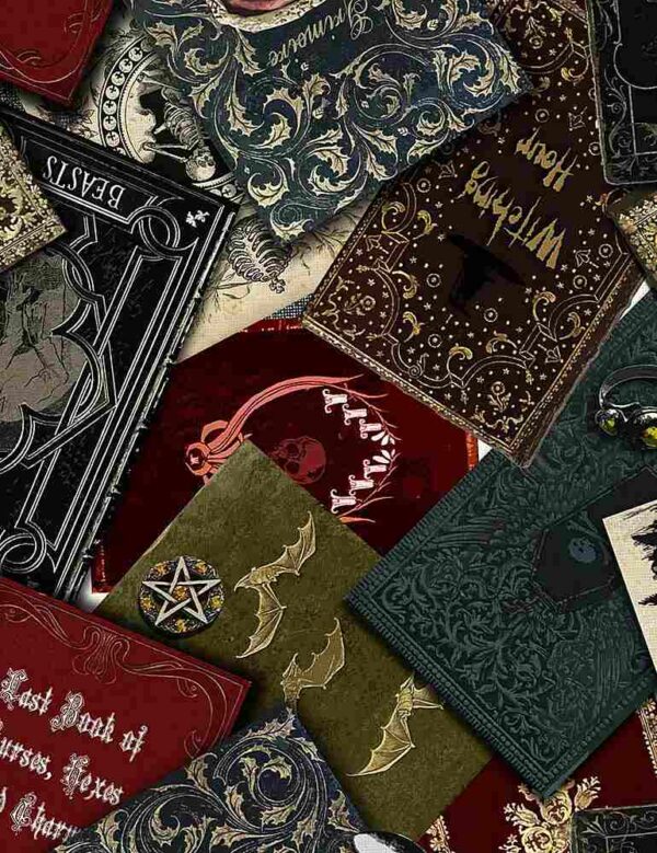 Spooky Spell Books Fabric