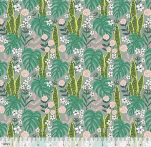 Junglemania - Leaves and Flowers - Green Fabric