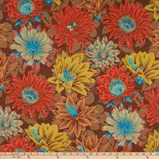 Cactus Flower - Brown Fabric