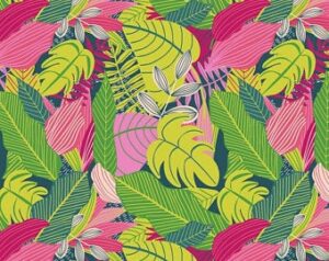 Large Leaves - Pink Fabric