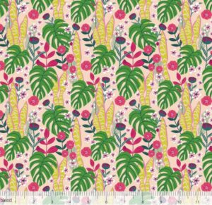 Junglemania - Leaves and Flowers - Pink Fabric