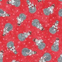 Joyful Tidings - Snowman Toss - Red Fabric