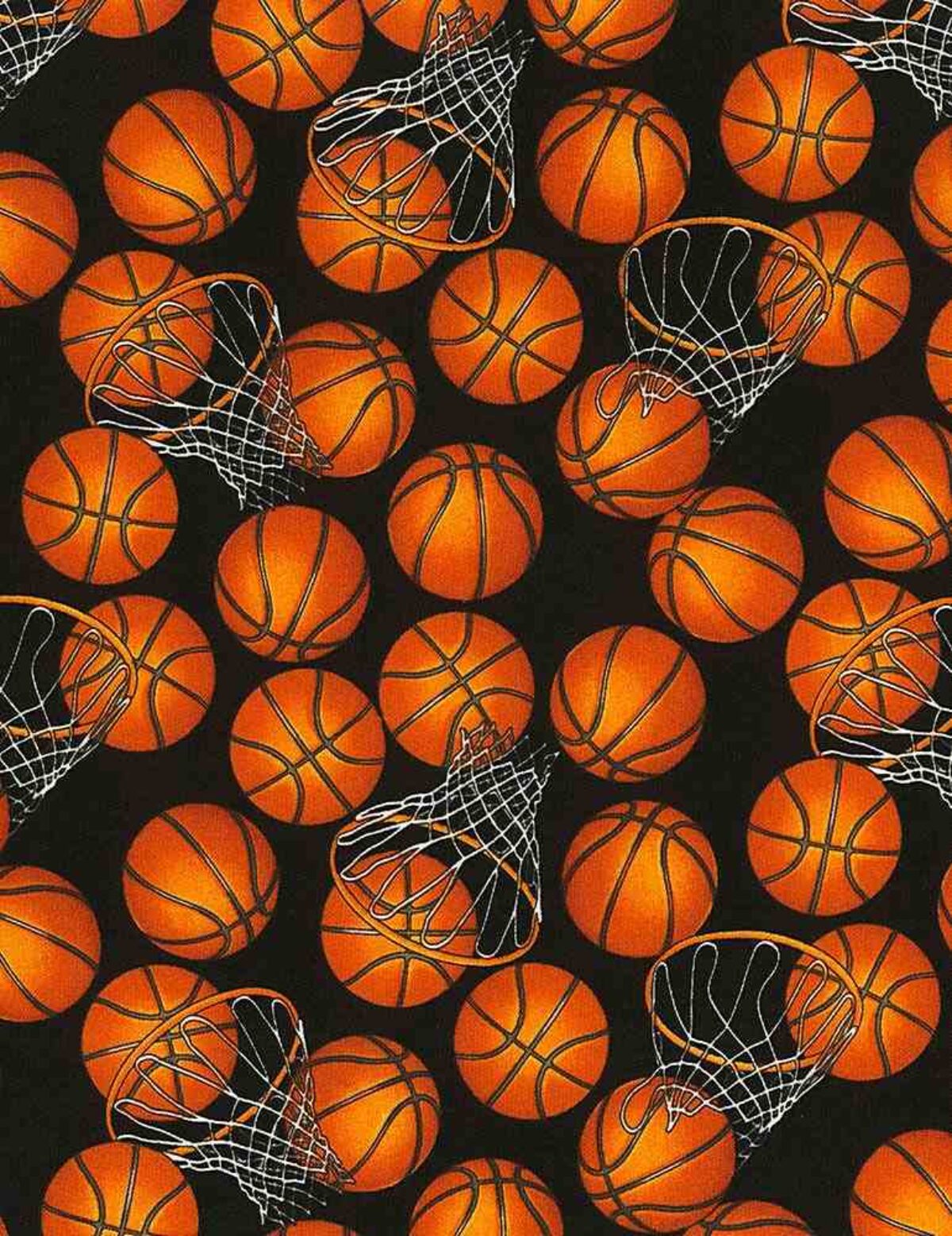 Tossed Basketballs w Hoops