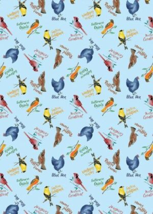 All Mid Atlantic Shop Hop Fabric Line - Birds - Blue
