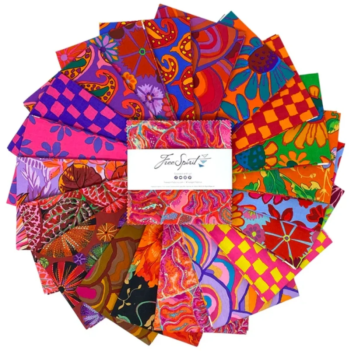Kaffe Fassett - August 24 Charm Pack - Hot - 118 Fabrics & More