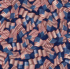 Wavy Flag 108" Wide Back - Navy Background